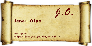 Jeney Olga névjegykártya